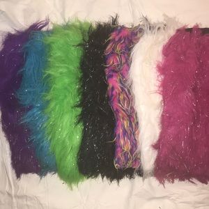 rave FLUFFIES leg warmers RAINBOW MULTI COLOR